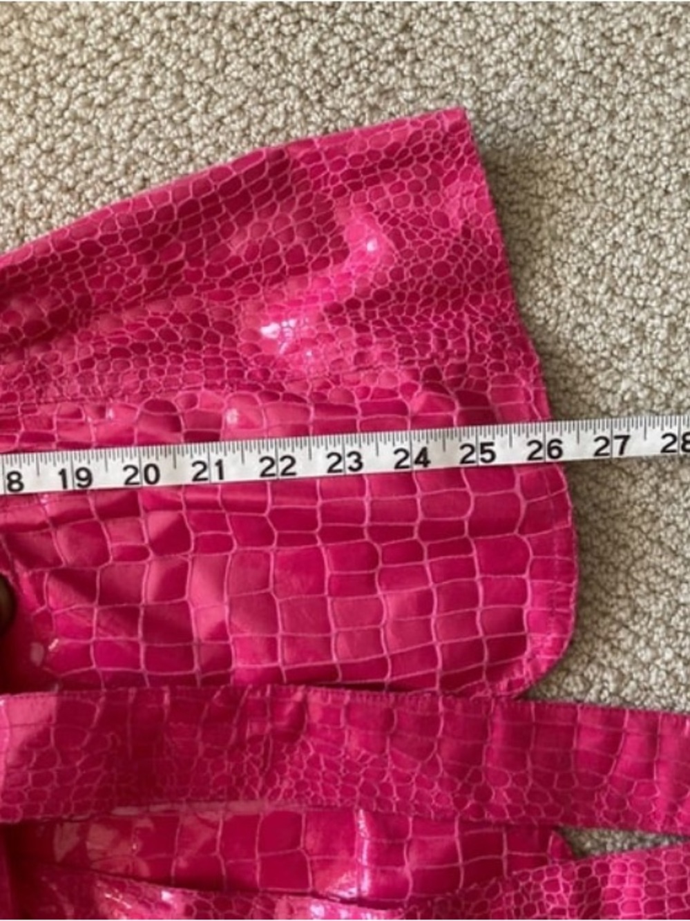 Berek Hot Pink Faux Crocodile Skin Y2K Peplum Jacket Waist Tie Size M RARE - Picture 9 of 10